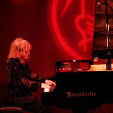 Marilyn Crispell at piano on stage