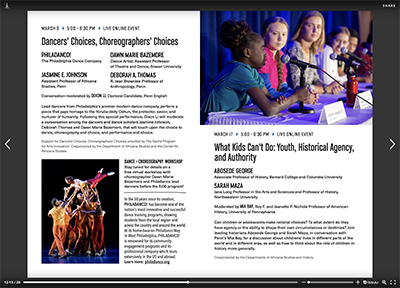 Spread from Wolf Humanities Center's Forum on Choice event program